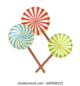 Lollipop hard candy vector isolated flat icons