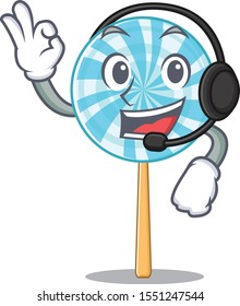 lollipop in a with headphone mascot candy basket