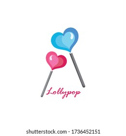 Lollipop Heart Candy concept vector Background template Illustration