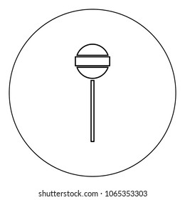 Lollipop  icon black color in circle vector illustration isolated
