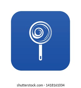 Lollipop icon blue vector isolated on white background