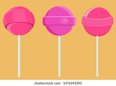 Lollipop icon, candy pop set