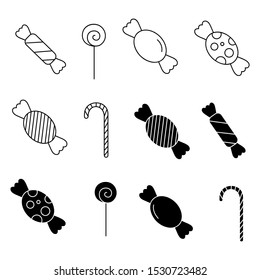 Lollipop icon collection with various designs. vector illustration