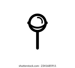 Lollipop icon design. Round hard sugar candy on stick, sweet candy vector design and illustration.