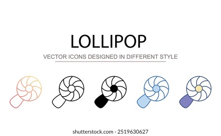 Diseño de icono de piruleta con fondo blanco Ilustración de stock