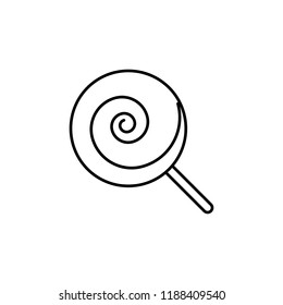 lollipop icon. Element of fast food for mobile concept and web apps icon. Thin line icon for website design and development, app development