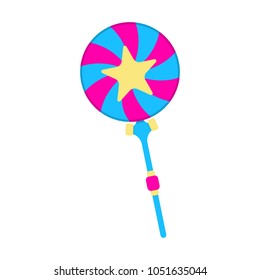 Lollipop icon. Fantasy World of the Unicorn. Cartoon style. Vector Illustration.