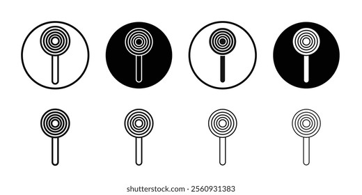 Lollipop icon Flat outline fill set collection