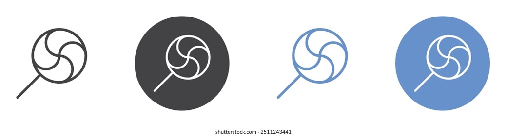 Lollipop icon Flat set in black and white color