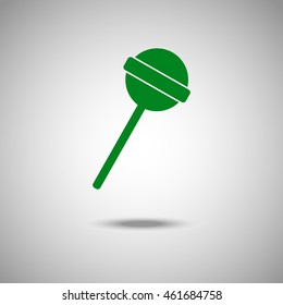 Lollipop icon. Flat style. Grey background. Vector illustration.