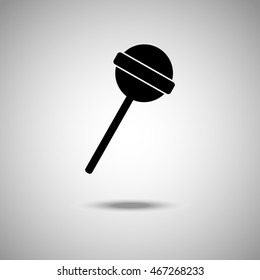Lollipop icon. Flat style. Grey background. Vector illustration.