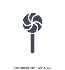 Lollipop Icon Food Sweets Solid silhouette