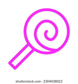 Lollipop Icon Isolated Vector. Emoji Lollipop Candy Illustration On White Background.