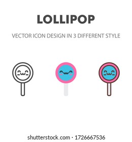 lollipop icon. Kawai and cute food illustration. for your web site design, logo, app, UI. Vector graphics illustration and editable stroke. EPS 10.