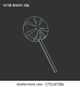 Lollipop icon line element. Vector illustration of lollipop icon line isolated on clean background for your web mobile app logo design.