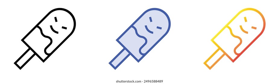 lollipop icon. Linear, Blue Fill and Gradient Style Design Isolated On White Background