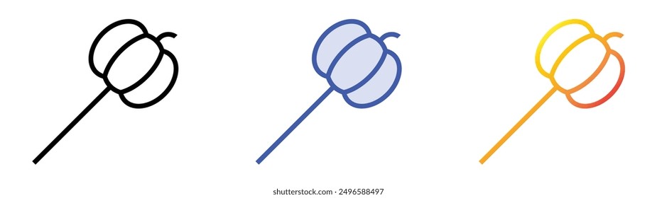 lollipop icon. Linear, Blue Fill and Gradient Style Design Isolated On White Background