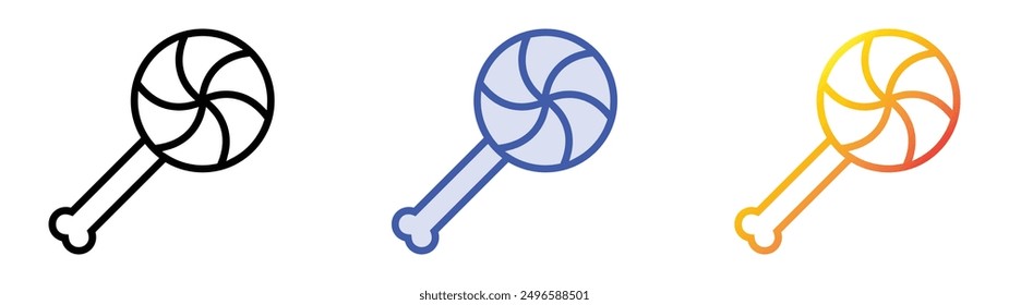 lollipop icon. Linear, Blue Fill and Gradient Style Design Isolated On White Background