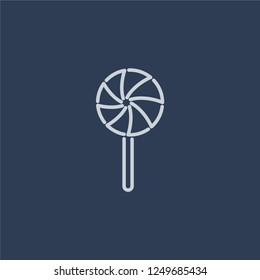 Lollipop icon. Lollipop linear design concept from Christmas collection. Simple element vector illustration on dark blue background.