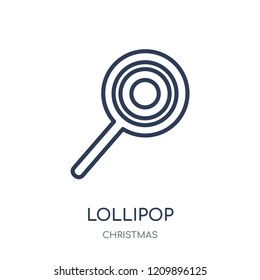 Lollipop icon. Lollipop linear symbol design from Christmas collection. Simple outline element vector illustration on white background.