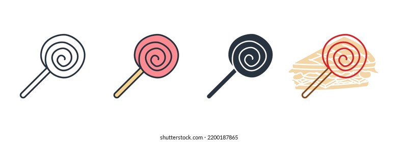 lollipop icon logo vector illustration. spiral lollipop symbol template for graphic and web design collection