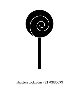 Lollipop icon. Lolly pop candy sign color editable