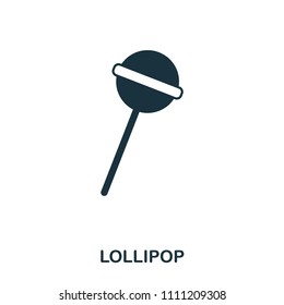 Lollipop icon. Mobile apps, printing and more usage. Simple element. Monochrome Lollipop icon illustration.