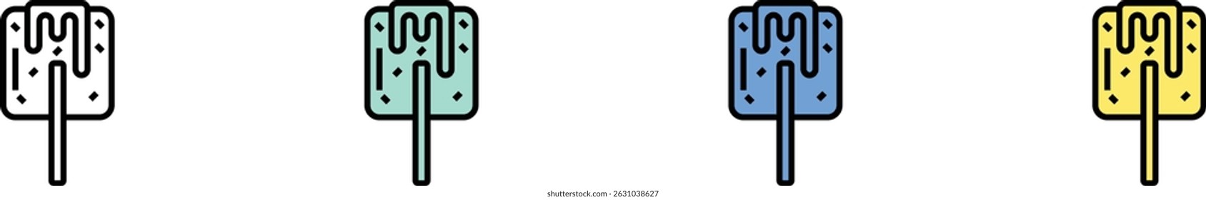 lollipop icon. Outline, Green, Blue and Yellow Style Design Isolated On White Background