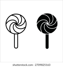 Lollipop Icon Outline and Solid Fill candy sweet