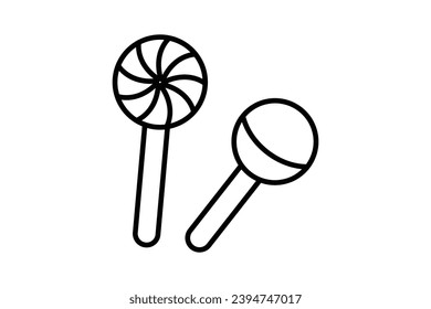 lollipop icon. icon related to party with sweet treats. line icon style. simple vector design editable