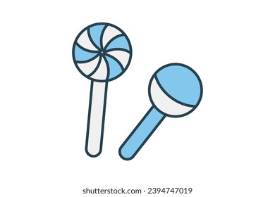 lollipop icon. icon related to party with sweet treats. flat line icon style. simple vector design editable