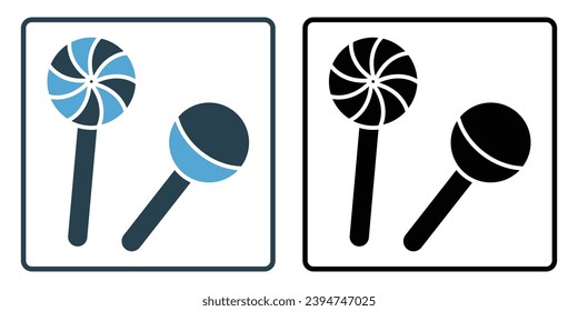 lollipop icon. icon related to party with sweet treats. solid icon style, duo tone. simple vector design editable