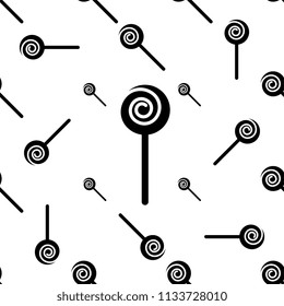 Lollipop Icon Seamless Pattern, Lollipop Vector Art Illustration