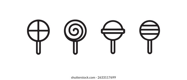 Lollipop icon set in outline style Vector