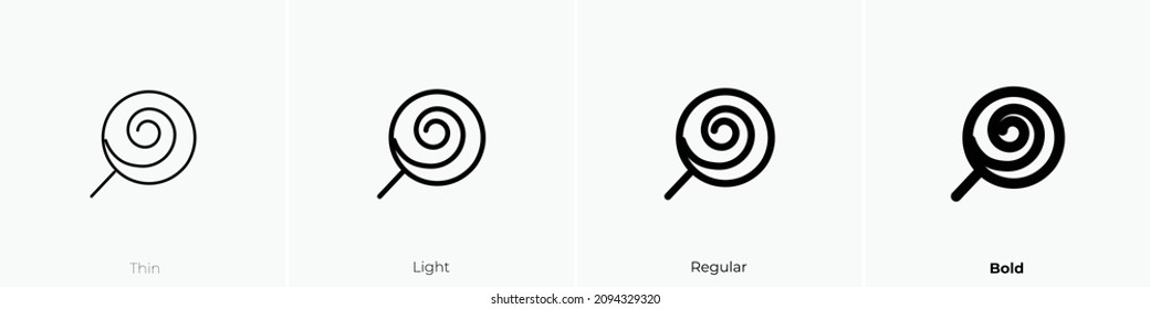 lollipop icon. Thin, Light Regular And Bold style design isolated on white background