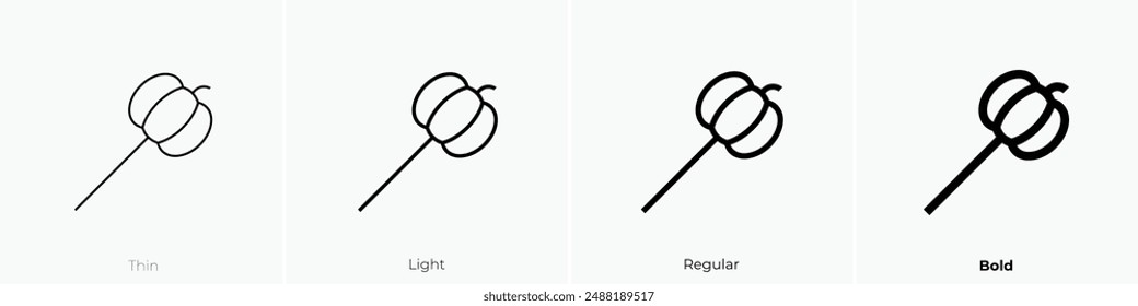 icono de piruleta. Diseño de estilo fino, ligero, regular y audaz aislado sobre fondo blanco