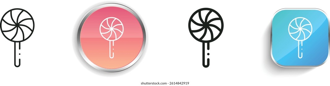 lollipop icon. Thin Linear, Regular and Button Style Design Isolated On White Background