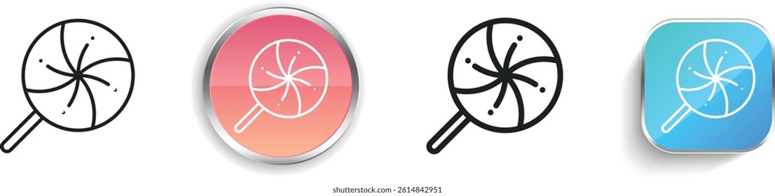 lollipop icon. Thin Linear, Regular and Button Style Design Isolated On White Background