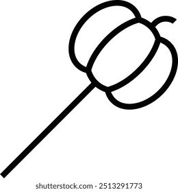 Icono de piruleta. Diseño de estilo lineal delgado aislado sobre fondo blanco