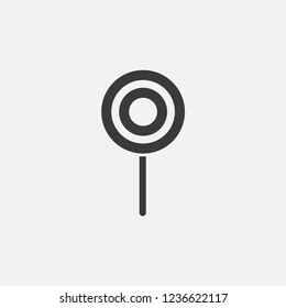 Lollipop icon vector. Candy symbol. Linear style sign for mobile concept and web design. Lollipop symbol illustration. Pixel vector graphics - Vector.
