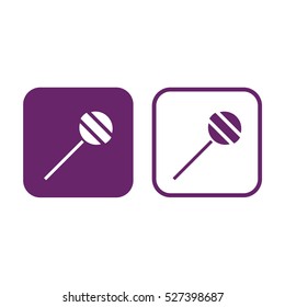 Lollipop icon vector illustration. Purple and white