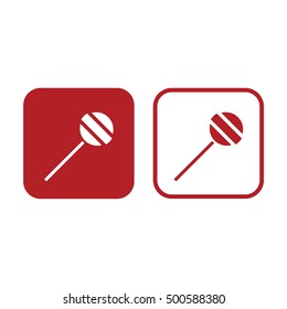 Lollipop icon vector illustration. Red and white