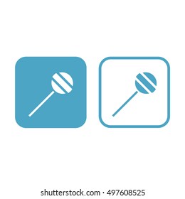 Lollipop icon vector illustration. White and blue