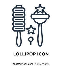 Lollipop icon vector isolated on white background, Lollipop transparent sign , thin symbols or lined elements in outline style