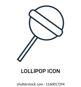 Lollipop icon vector isolated on white background, Lollipop transparent sign , outline linear symbol or thin lined pictogram