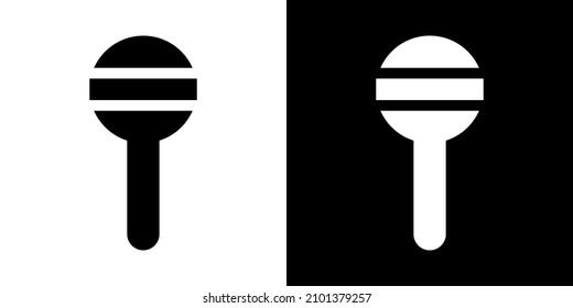 Lollipop. Icon in White and Black Version.