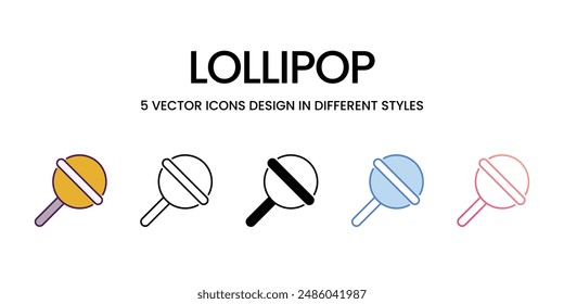 Lollipop Icons different style vector stock illustration