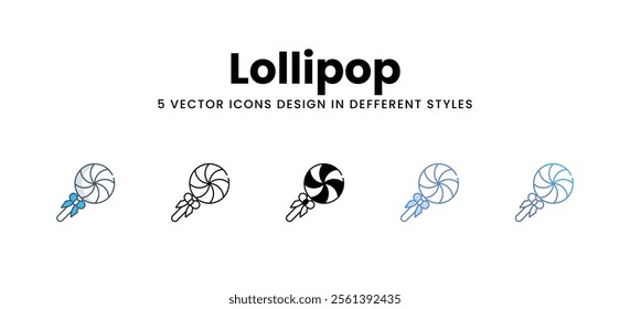 Lollipop icons in different style vector stock illustration