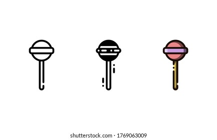 Lollipop icons. With outline, glyph, and filled outline style