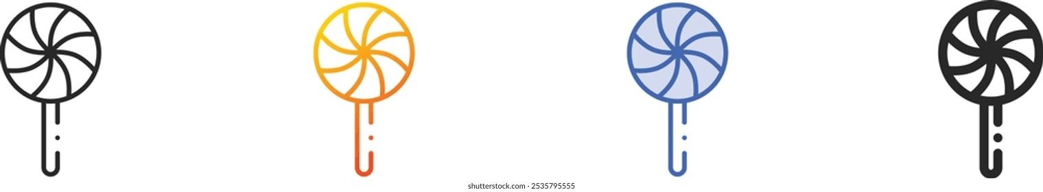 lollipop icon.Thin Linear, Gradient, Blue Stroke and bold Style Design Isolated On White Background